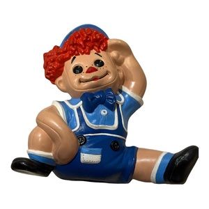 Vintage Raggedy Andy Ceramic Dolls Hand Crafted Decor Signed Cleo